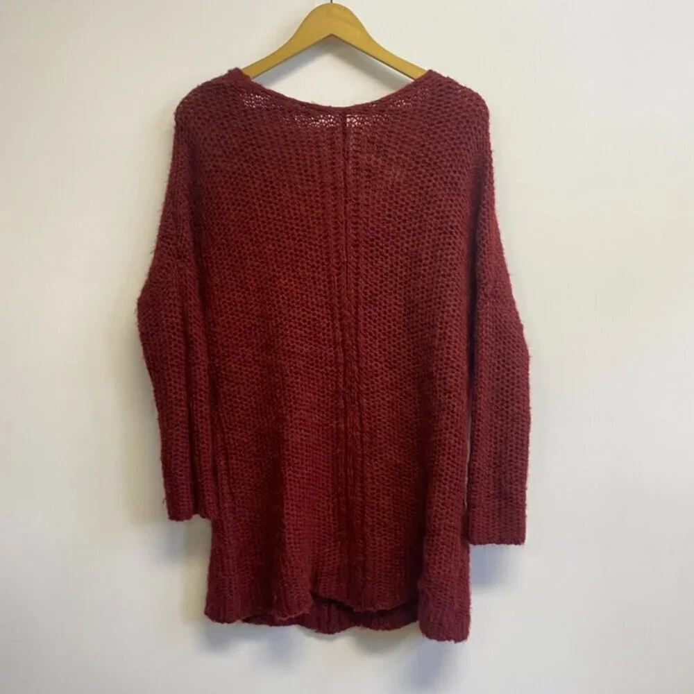 Anthropologie Moth V Neck Alpaca Wool Blend Knit Sweater